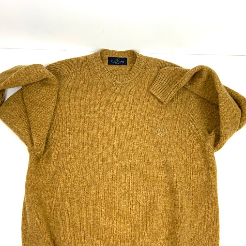 Valentino Jeans Vintage Virgin Wool Men's Knit Melange Crew Sweater Sz 52 (L-XL) - Picture 15 of 16